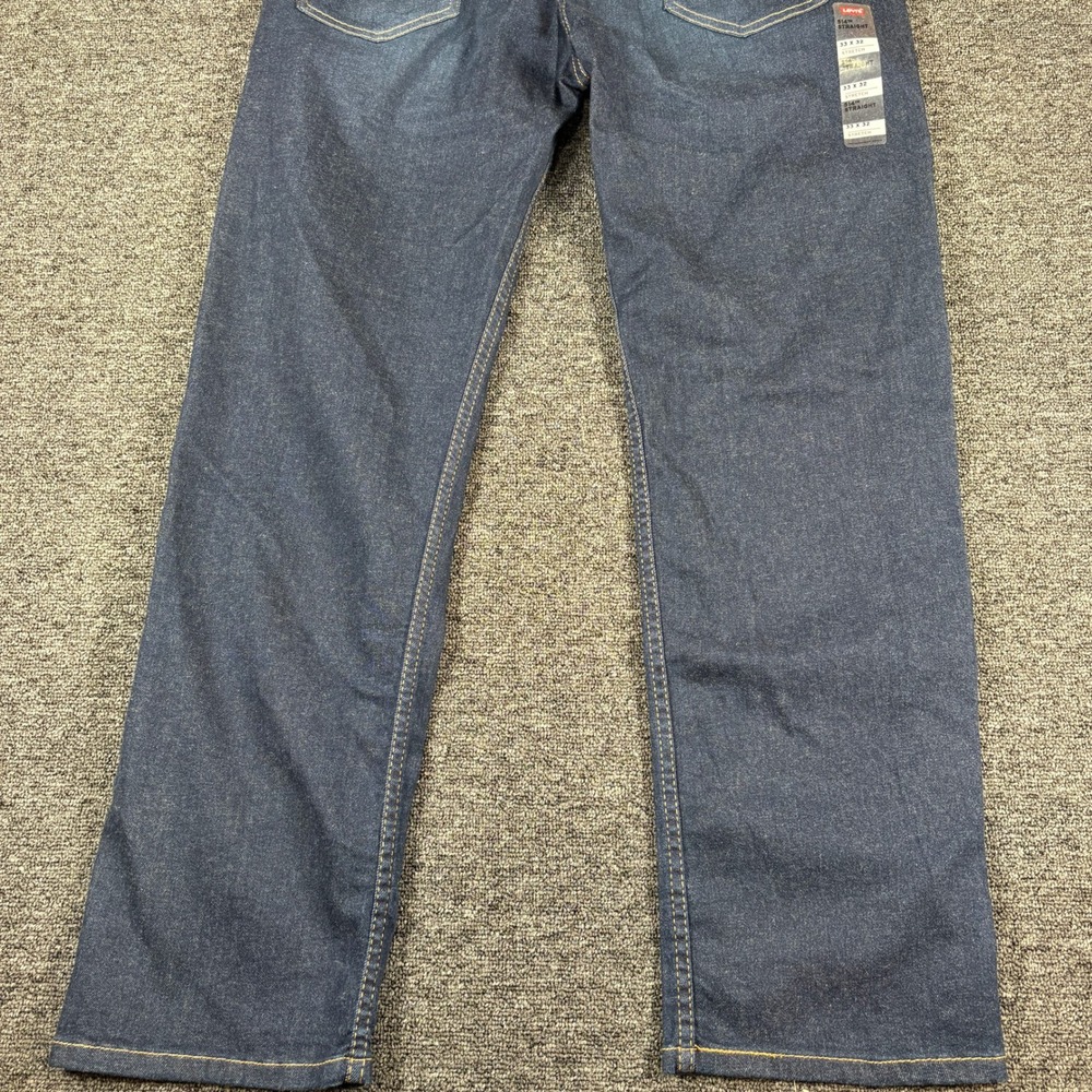 Levi's 514 Straight Jeans Mens 33x32 Dark Wash Stretch Denim NEW - Picture 7 of 10